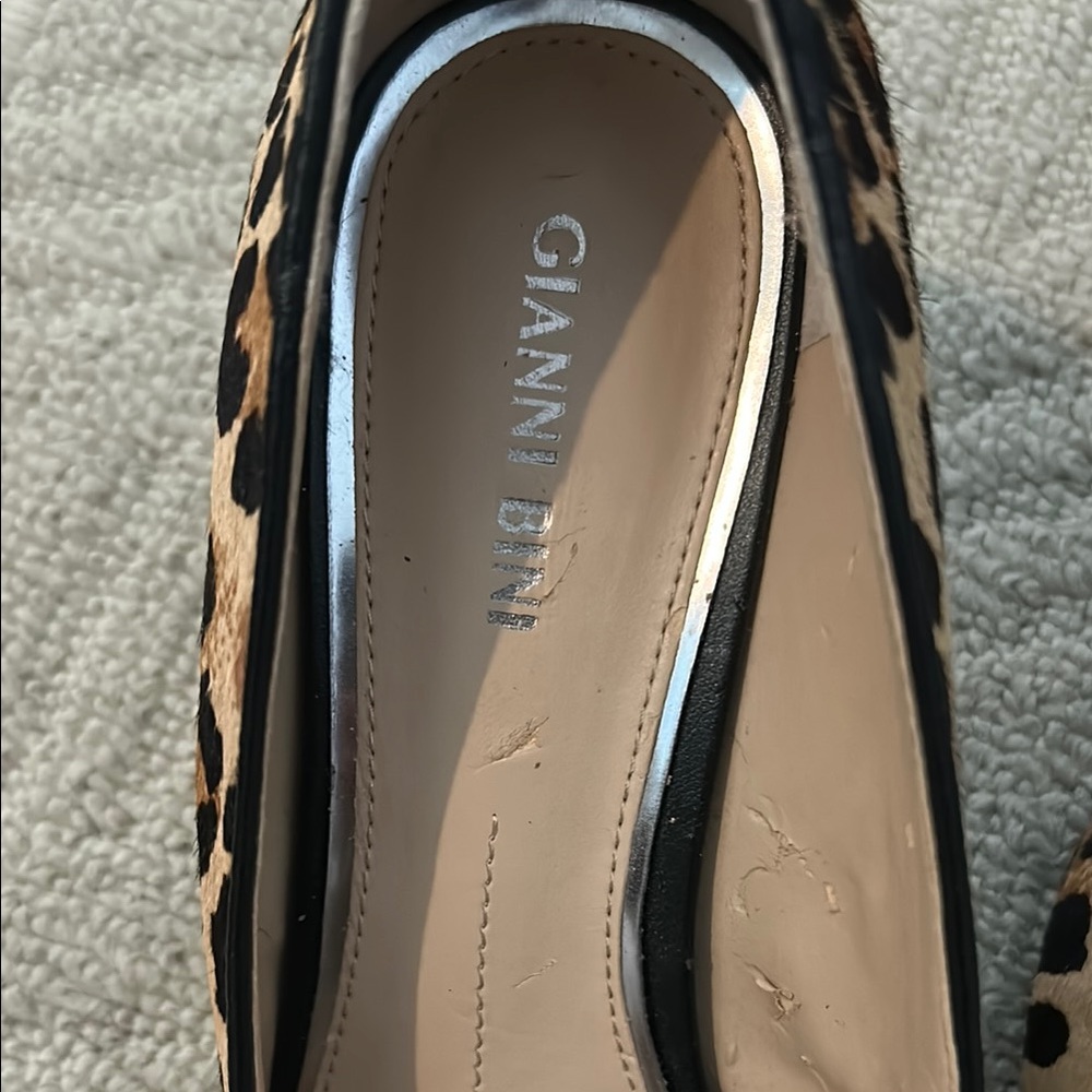 Gianni Bini leopard print calf skin heels sz 10 - Picture 2 of 5